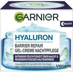 Garnier Hyaluron Barrier Repair Gel-Creme Nachtpflege, 50 ml, intensive Feuchtigkeit für empfindliche Haut, mit Glycerin, Hyaluronsäure und Arganöl
