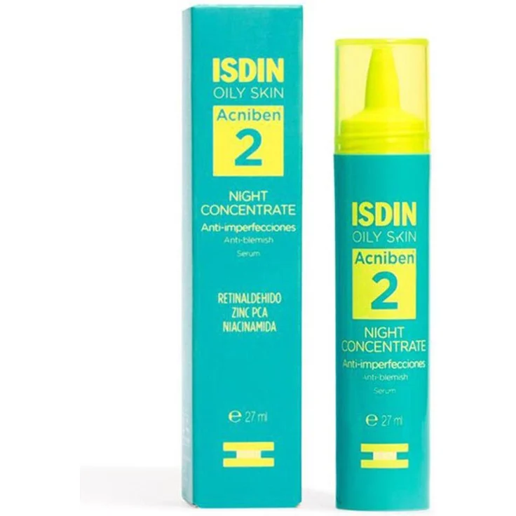 Isdin Acniben Night Concentrate, Gesichtsserum für nachts gegen Unreinheiten, 27ml