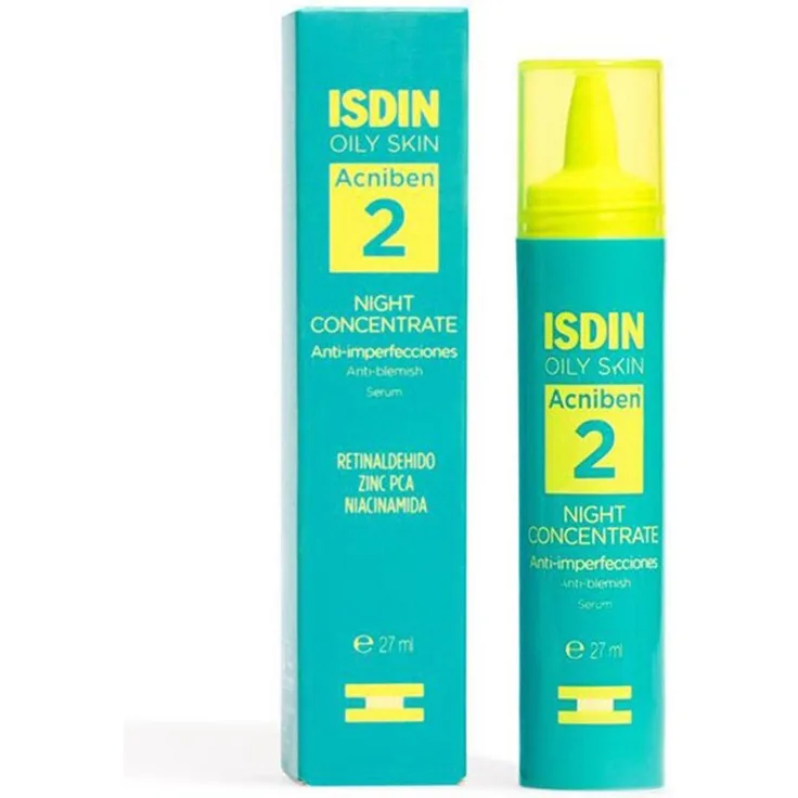 Isdin Acniben Night Concentrate, Gesichtsserum für nachts gegen Unreinheiten, 27ml