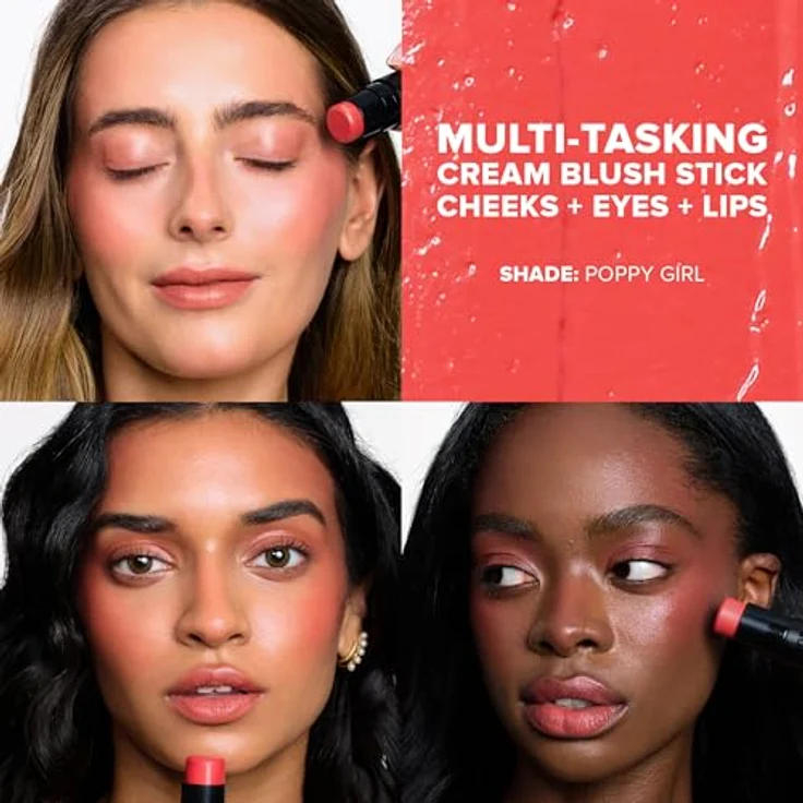 Nudestix NUDIESOOM Blush, cremiger Rouge & Bronzer in der Farbe Poppy Girl, 7 g – Bild 2