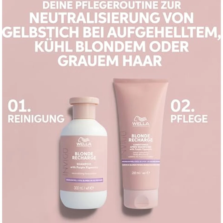 Wella Professionals Invigo Blonde Recharge Shampoo – Silbershampoo für blondiertes Haar – mit Vitamin E – 500 ml – Bild 6