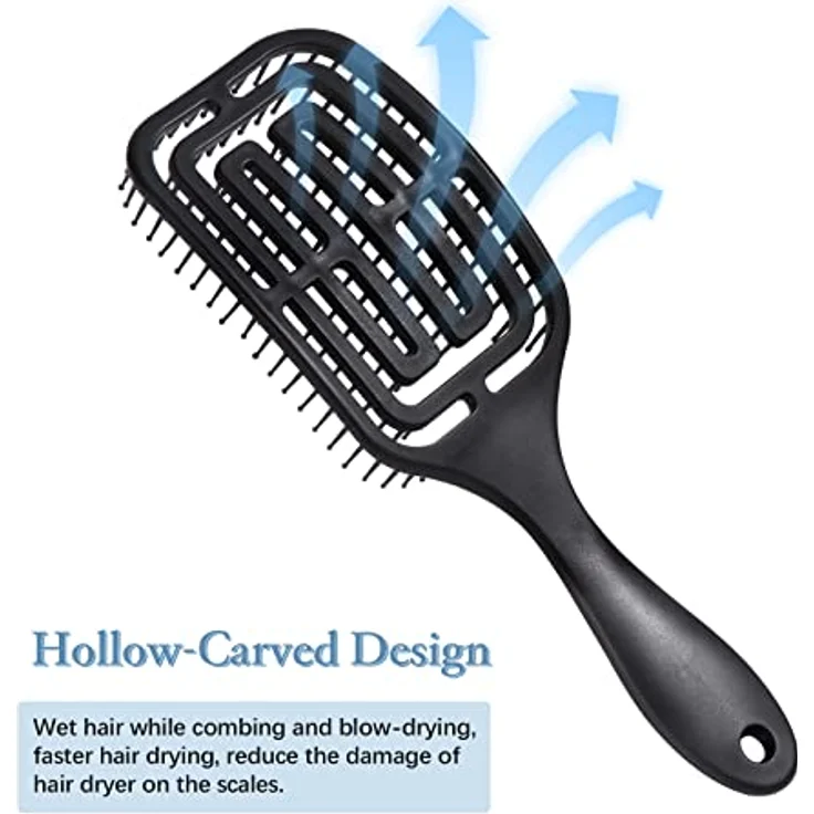 Vinabo Haarbürste, Haarbürste ohne Ziepen, Entwirrbürste geeignet, Locken & lange Haare Haarbürste für nasses und Trockenes Haar, Entwirrungs-Massagebürste für Frauen/Männer/Kinder – Bild 4