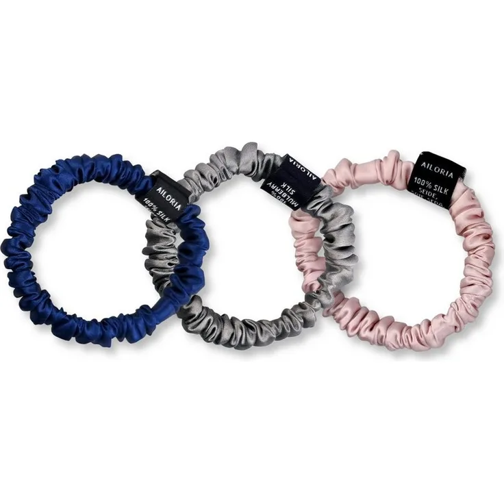 AILORIA Haargummi DOUX set 3 scrunchies s aus seide, Luxuriöses Set aus drei Haargummis in verschiedenen Farben - Preisvergleich