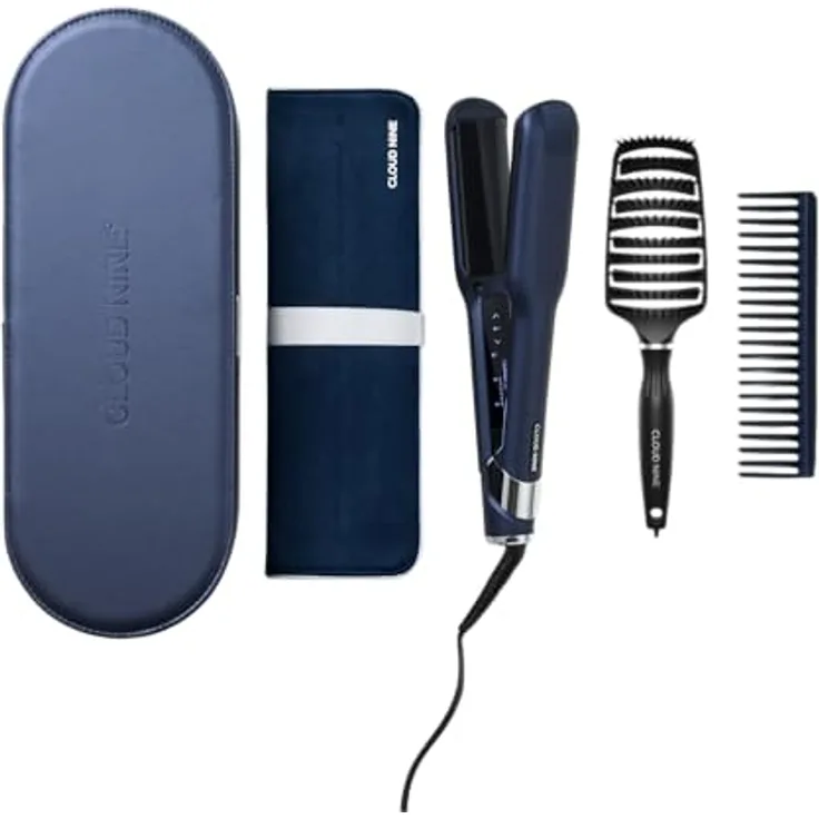 Cloud Nine 2-in-1 Contouring Wide Iron, Glätteisen & Lockenstab mit Sericite®-Platten, Revive Mode®, 11 Temperatur-Einstellungen (100–200 °C) für gesundes Styling