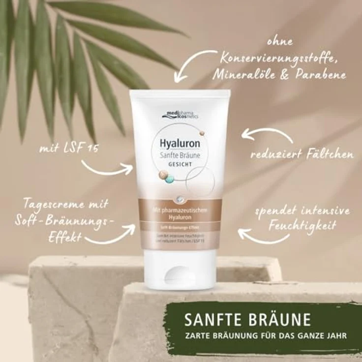 Dr. Theiss Naturwaren HYALURON SANFTE Bräune Gesichtspflege Creme Selbstbräuner 50 ml – Bild 3