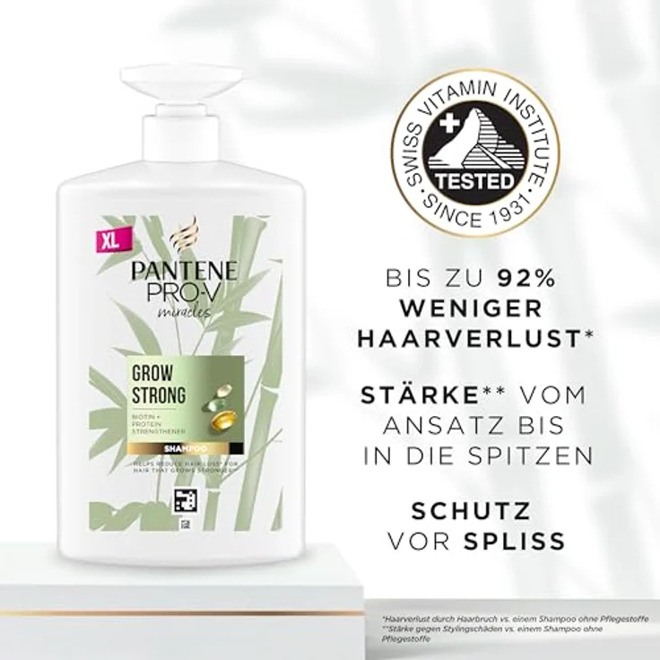 Pantene Pro-V Miracles Grow Strong Shampoo, 1000 ml gegen Haarausfall, nährt und regeneriert das Haar – Bild 5