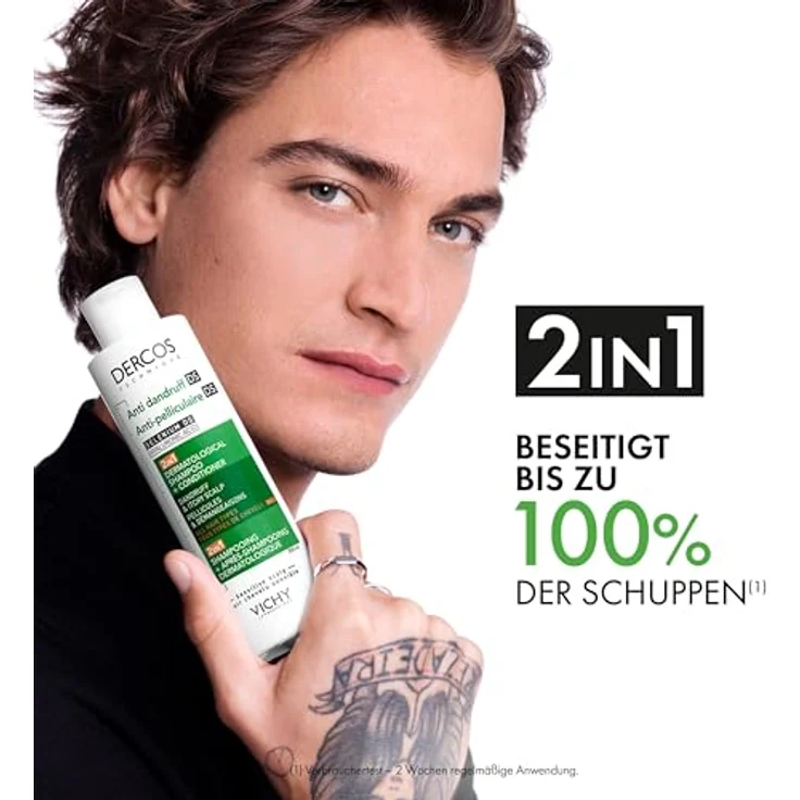 VICHY Dercos 2-in-1 Anti-Schuppen-Shampoo + Pflegespülung, 390 ml, mit Anti-Rückfall-Wirkung – Bild 2