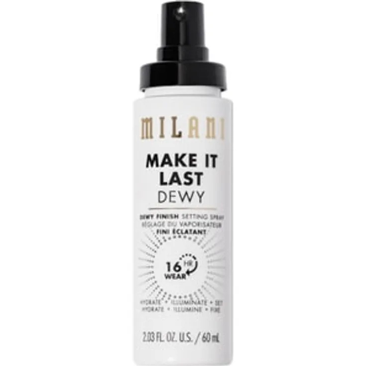 Milani Cosmetic Make It Last Dewy Finish Fixing Spray, feuchtigkeitsspendendes Fixierspray für 16 Stunden Halt, für einen frischen Glow