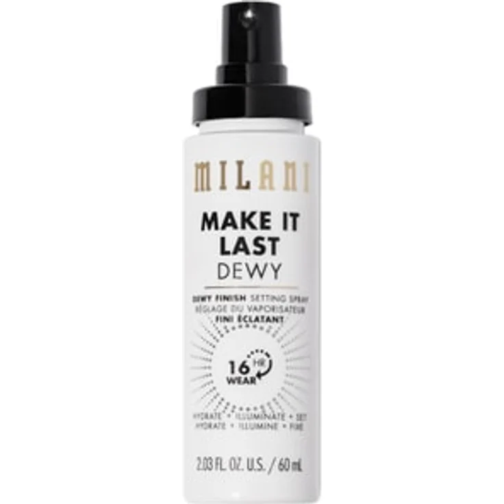 Milani Cosmetic Make It Last Dewy Finish Fixing Spray, feuchtigkeitsspendendes Fixierspray für 16 Stunden Halt, für einen frischen Glow