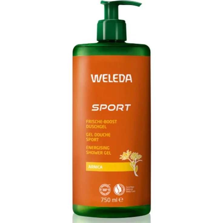 Weleda Sport Duschgel Arnika, 750 ml, feuchtigkeitsspendend, vegan, für regenerierende Pflege