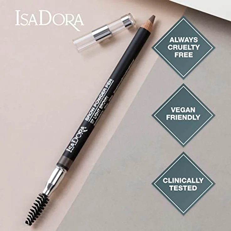 IsaDora Brow Powder Pen, Augenbrauenstift 1,1 g, Nr.03 - Dunkelbraun, weich und leicht aufzutragen, für perfekt definierte Augenbrauen – Bild 3
