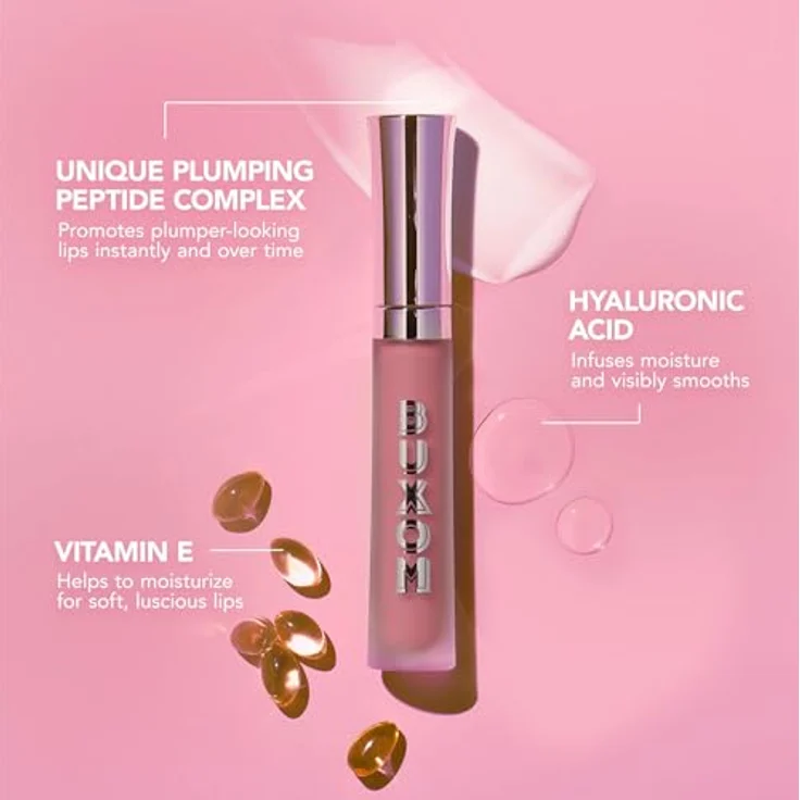 BUXOM Full-On Plumping Lip Cream Lipgloss 4,2 ml mit intensiv glänzender Farbe und prickelndem Finish, Farbe: PINK LADY – Bild 5