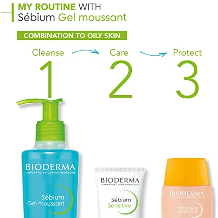 Bioderma Sebium gel Moussant Reinigungsgel für Mischhaut 500 ml, für Damen und Herren  – Bild 6