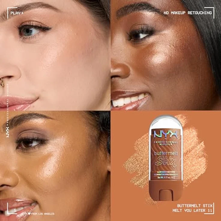 NYX PROFESSIONAL MAKEUP Buttermelt Stix Glow Boosting Highlighter, samtig-weicher Highlighter für 8h Halt, 14 Farbtöne – Bild 2