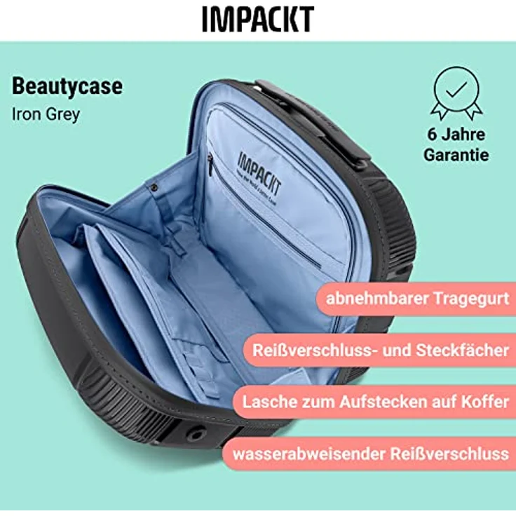 IMPACKT IP1 Handgepäck Kosmetikkoffer aus recyceltem Material mit 6 Jahren Garantie; nachhaltiges Beautycase mit Aufsteckfunktion; 40 cm, 1,5 kg, 22 Liter – Bild 2