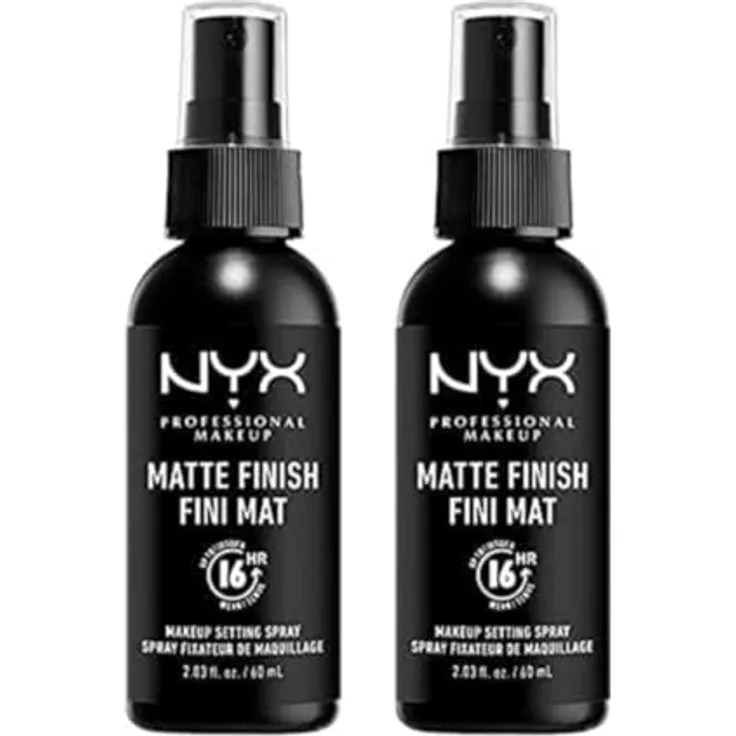 NYX PROFESSIONAL MAKEUP Setting Spray, Langanhaltende Fixierung, Vegane Formel, Mattes Finish, 2er Pack, 60 ml