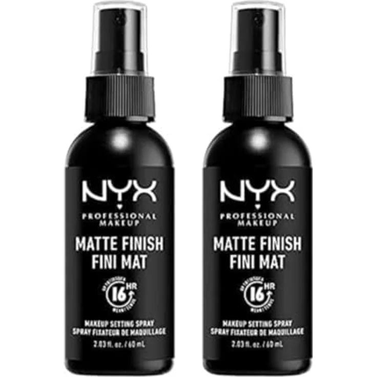 NYX PROFESSIONAL MAKEUP Setting Spray, Langanhaltende Fixierung, Vegane Formel, Mattes Finish, 2er Pack, 60 ml – Bild 1