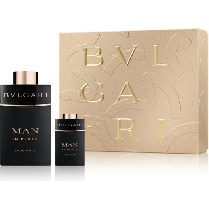 BVLGARI Man in Black Geschenkset, Herren-Duftset mit 100 ml Eau de Parfum und 15 ml Mini-Ausgabe