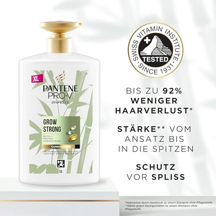 Pantene Pro-V Miracles Grow Strong Conditioner, 1000 ml, für trockene und beschädigte Haare, stärkt Haarfasern und verhindert Haarbruch – Bild 4