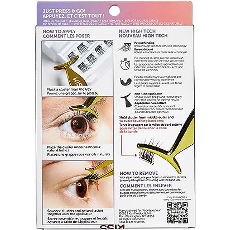 KISS imPRESS FALSIES Press-on Lash KIT 01 Natural, Wimpern-Cluster mit Pre-Bonded-Technologie für natürlichen Look, 20 Stück – Bild 11