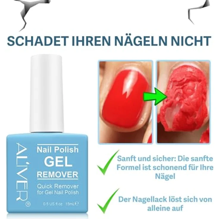 P-Beauty Nagellackentferner Acetonfrei, professioneller Gel-Remover für Nägel, schnelle Entfernung in 3 Min, 60% BIO-Cellulose, 1x 15ml – Bild 5