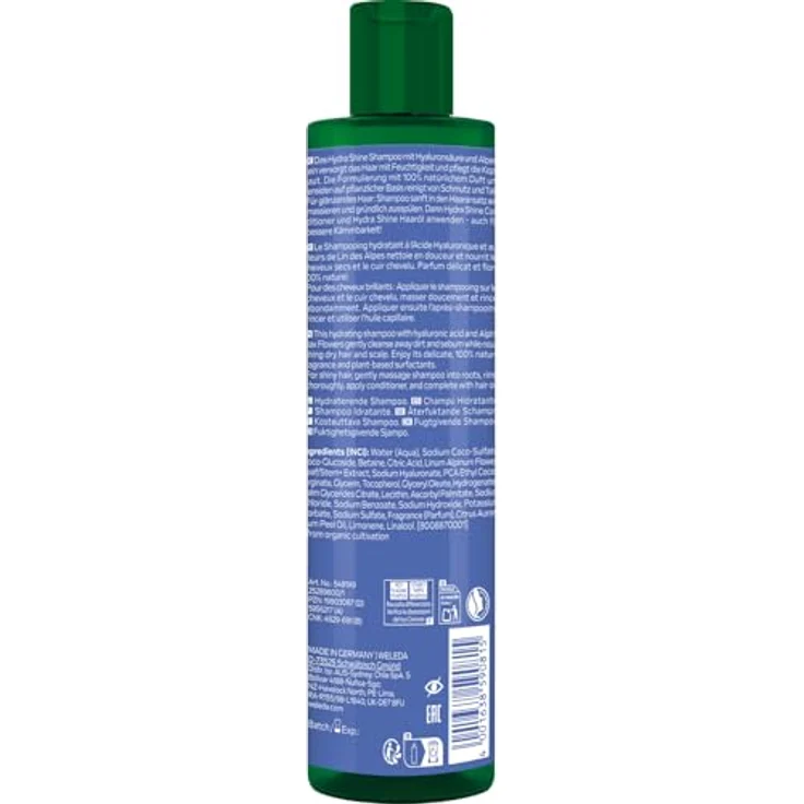 Weleda Bio Hydra Shine Feuchtigkeits-Shampoo mit Hyaluronsäure & Alpen-Lein, für trockenes Haar, Naturkosmetik, 250ml – Bild 2