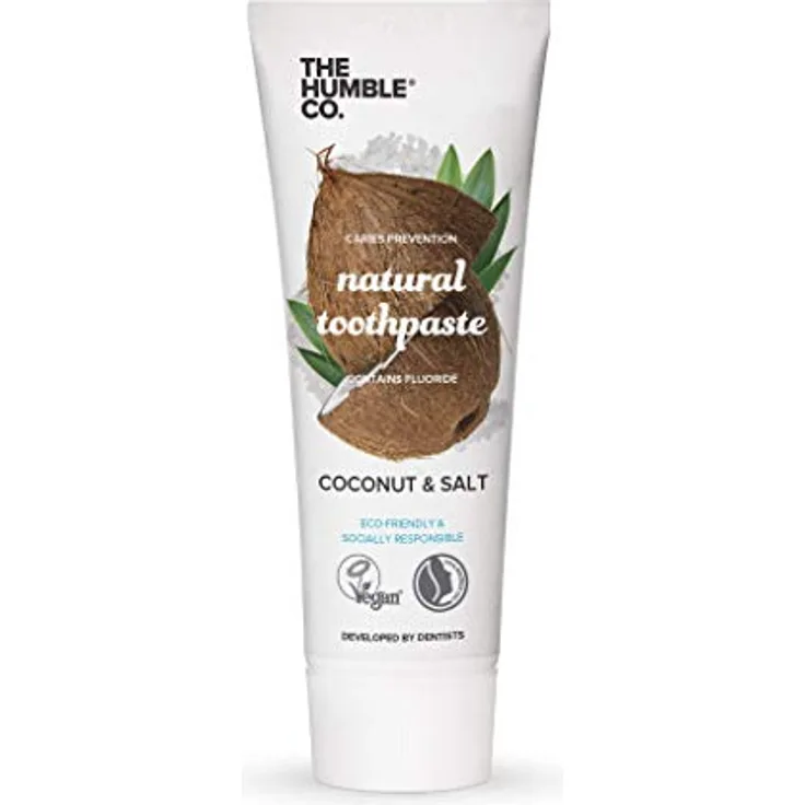 Humble Natural Toothpaste - Zahnpasta - with fluoride - mit Fluorid - Coconut & Salt - Kokosnuss & Salz - 3 x 75 ml
