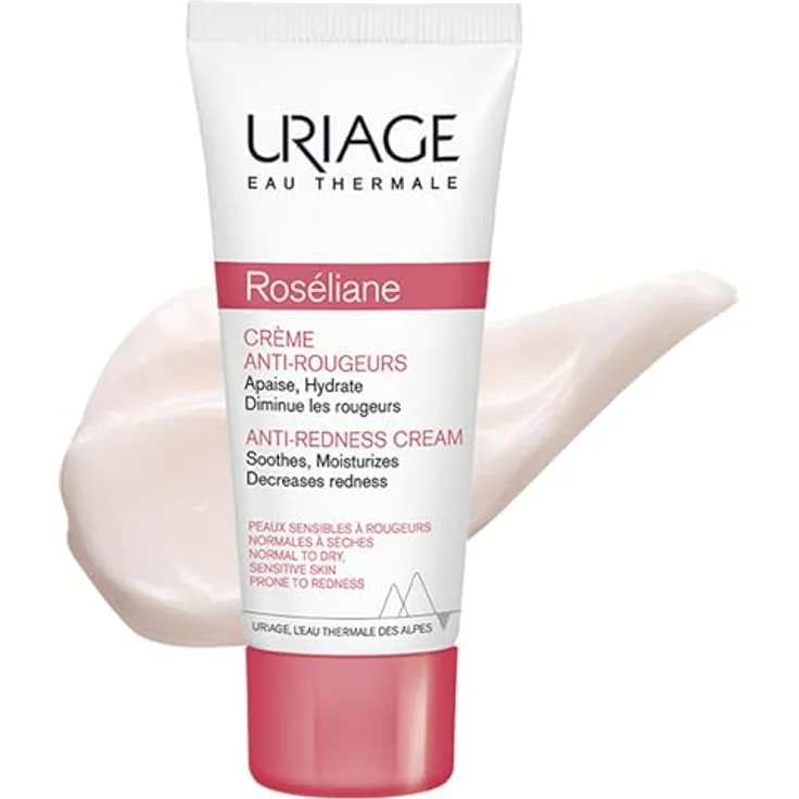 Uriage Roseliane Creme gegen Rötungen, mit Shea Butter, Ginseng & Algenextrakten, feuchtigkeitsspendend und beruhigend, nicht komedogen - 40ml
