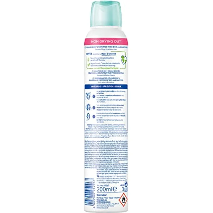 NIVEA Trockenshampoo Fresh Volume (200 ml), extra mildes Trockenshampoo Spray mit angenehmem Duft, Trockenhaarshampoo für extra Volumen & sofortige Frische – Bild 5
