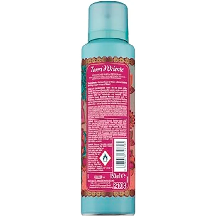 Tesori d'Oriente Parfum Deodorant 'Ayurveda', 150 ml, aromatisches Deo-Spray mit Amla-Frucht und Patchouli, 24 h Schutz, Wellness-Ritual für Körper & Sinne, holzige Aromen mit süßer Orange, Zitrone, Zedernholz (Orange / Lemon) – Bild 2