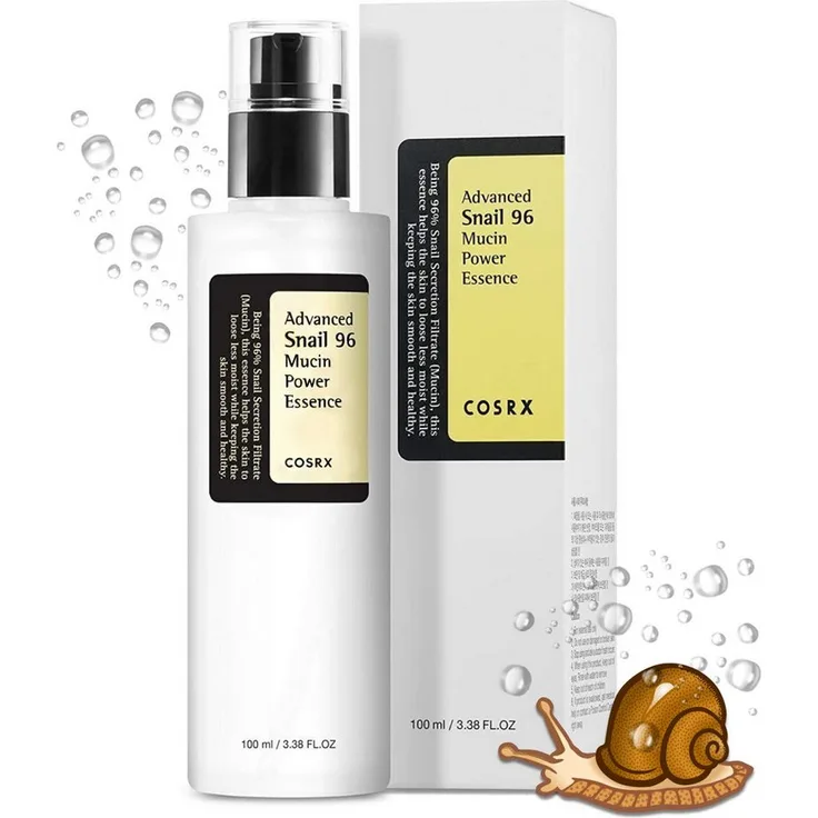 Cosrx Advanced Snail 96 Mucin Power Essence, Gesichtsserum mit 96% Schneckenschleim, Anti-Aging, intensive Feuchtigkeit, für alle Hauttypen, 100ml