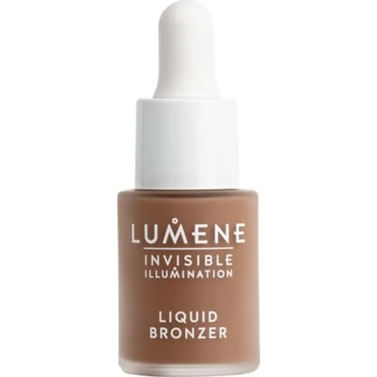 LUMENE Invisible Illumination Flüssiger Bronzer, Vegan, Deep Glow 15 ml - Feuchtigkeitsspendend, nordische Algen und Weidenröschen, recycelbare Verpackung