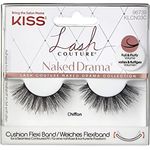 KISS Lash Couture Naked Drama Collection, 3D-Faux-Mink Wimpern mit Split-Tip-Technologie, Chiffon