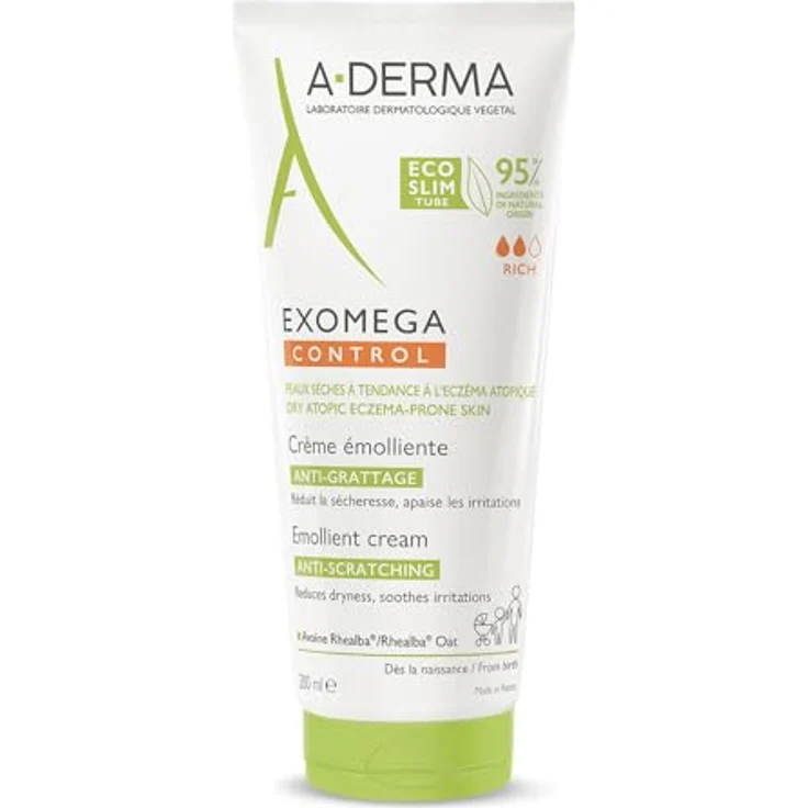 A-Derma Exomega Control Rich Emollient Cream Beruhigende und nährende Creme für trockene, zu Atopie neigende Haut 200 ml  – Bild 2