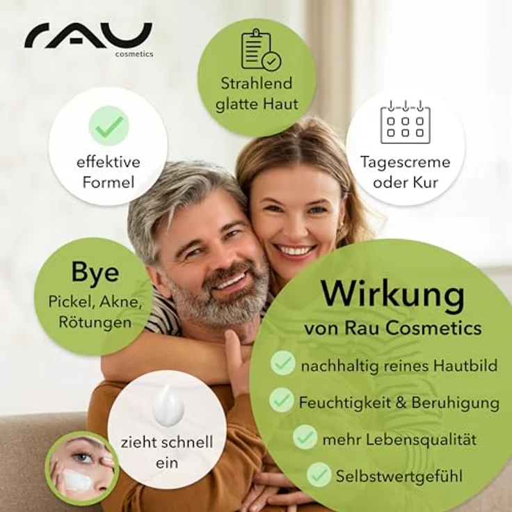 RAU Cosmetics® Silbercreme mit kolloidalem Silber [GEGEN UNREINE HAUT] - inkl. praktischem Dosieraufsatz - Silvercream 50ml bei Akne - Anti Pickel Creme mit Zink & Salicylsäure (für alle Hauttypen) – Bild 4