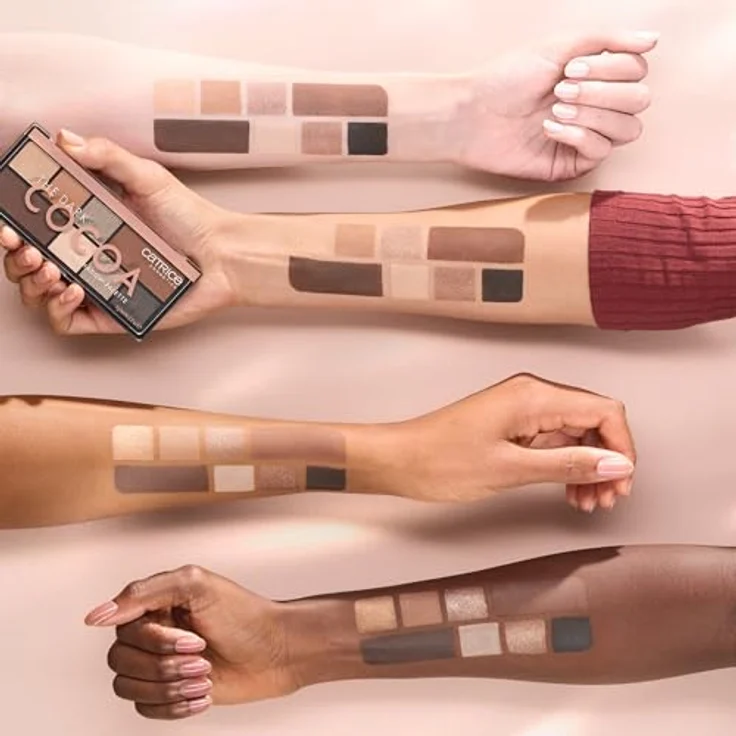 Catrice The Dark Cocoa Eyeshadow Palette, Lidschatten, Mehrfarbig, 8 Farben, intensiv, schimmernd, farbintensiv, glitzernd, vegan, ohne Mikroplastikpartikel, ohne Parfüm, ölfrei, 1er Pack (9g) – Bild 4