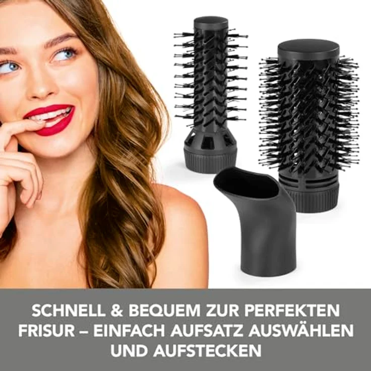 "VITALmaxx Elektrohaarbürste 3 Aufsätze anthrazit/rosegold 1200W Hair Curler Locken Styler Lockenstab 3 Heizstufen Kaltluftfunktion" – Bild 3