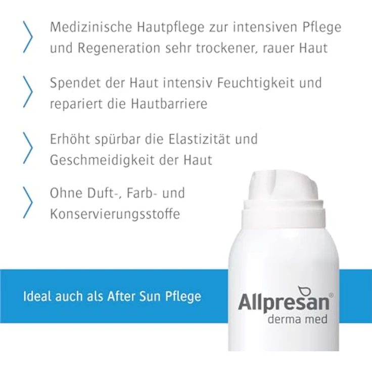 Allpresan derma med Repair Schaum-Creme HYDRO Intensivpflege, 200ml, medizinische Pflege für sensible, trockene und gereizte Haut – Bild 3