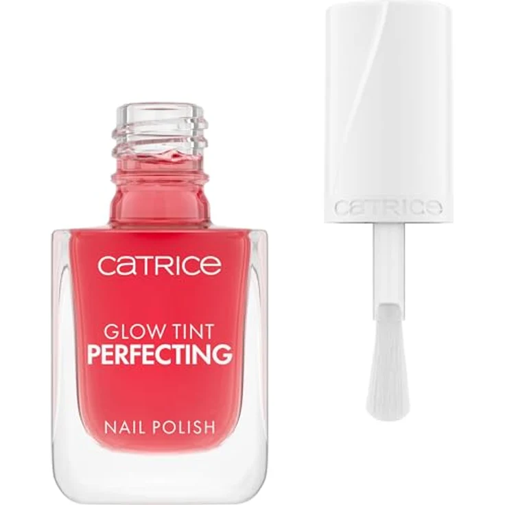 Catrice Glow Tint Perfecting Nail Polish Nr. 010, Rot, aufhellend, pflegende Formel mit AHA, ohne Mikroplastik, 10.5ml – Bild 1