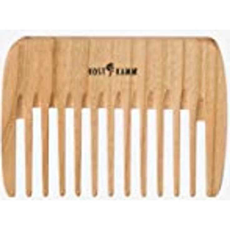 KostKamm Strähnenkamm, 10 cm, Extra Grob aus heimischem Hartholz, Unisex für langes, kräftiges Haar, Holzfarben