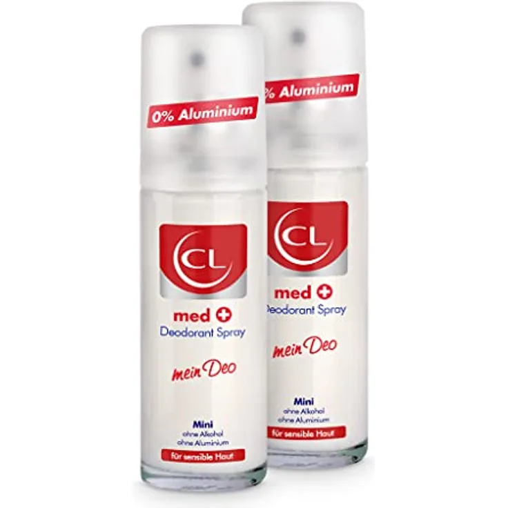 CL 2x medcare+ Deodorant Spray für sensible Haut - 20 ml Deo Spray ohne Aluminium & Zink bietet aktiven Schutz & sanfte Pflege - Deo Herren & Damen - Deodorant Männer & Frauen