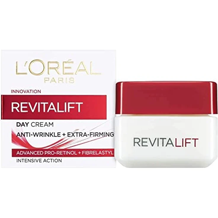 L'Oréal Paris Revitalift Feuchtigkeitsspendende Tagescreme, Anti-Falten und Straffung mit Pro-Retinol und Elasti-Peptide, 50 ml