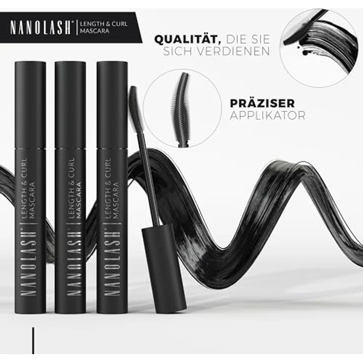 NoName Length & Curl Mascara, Verlängerungs- und Lockenmascara 10ml für perfekt lange und gelockte Wimpern, Schwarz – Bild 6