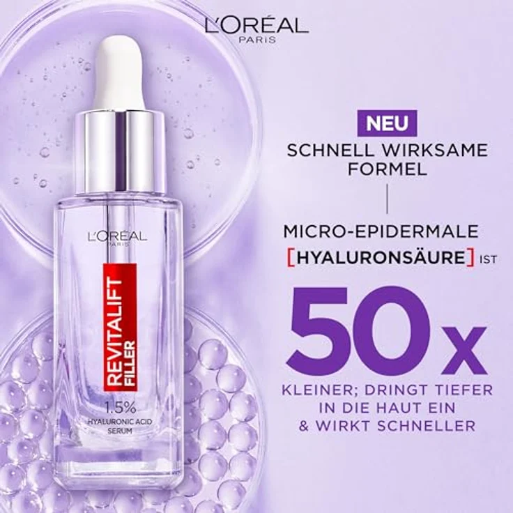 L'Oréal Gesichtsserum Revitalift Hyaluronsäure-Serum, Filler Anti-Falten 30 ml, mit pflegender Wirkung  – Bild 3