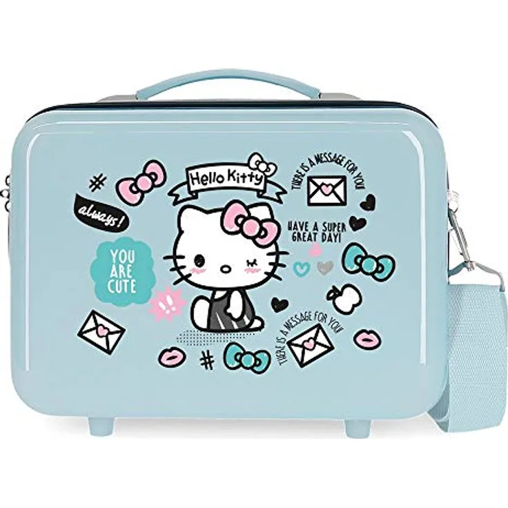 Hello Kitty You are Cute Anpassungsfähiger Schönheitsfall Blau 29x21x15 cms ABS