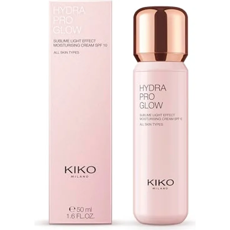 KIKO Milano Hydra Pro Glow Intensive Feuchtigkeitscreme mit Hyaluronsäure und SPF 10, 50 ml, für Damen, schnell einziehend, spendet intensiv Feuchtigkeit, verbessert Hautbild