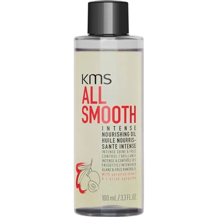 KMS ALLSMOOTH Intense Nourishing Oil, Silikonfreies Haargel für mittelstarkes bis starkes Haar, Frizz-Kontrolle und Glanz, vegane Formulierung, 100ml