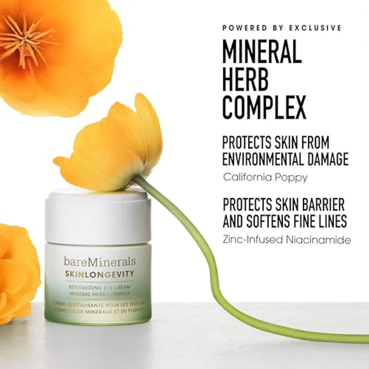 bareMinerals Revitalizing Eye Cream, feuchtigkeitsspendende Augencreme zur Reduzierung von feinen Linien und Fältchen, 15 g – Bild 5