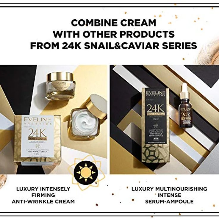 Eveline Cosmetics 24K Snail & Caviar Nachtcreme, regenerierende Gesichtscreme mit Schneckenextrakt gegen Falten, 50 ml – Bild 8