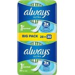 Always Ultra Binden Damen Gr. 1, Normal (30 Binden) Big Pack, dünn, super saugfähig, geruchsneutralisierend, Auslaufschutz